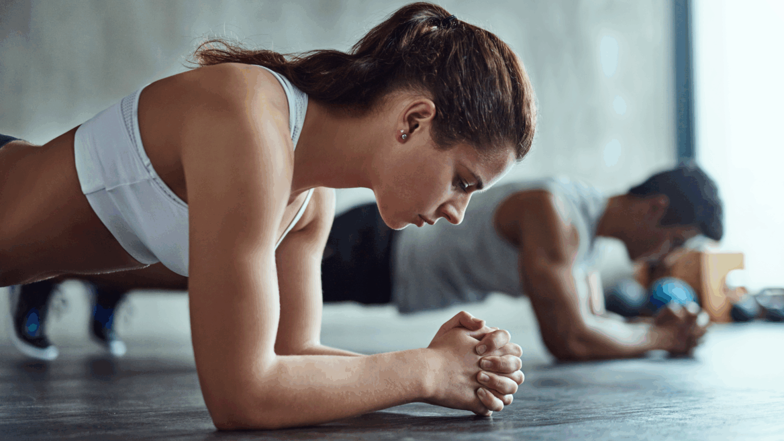 A person doing a plank