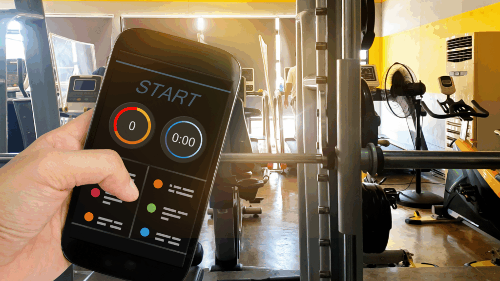 A guided workout screen from a fitness app.